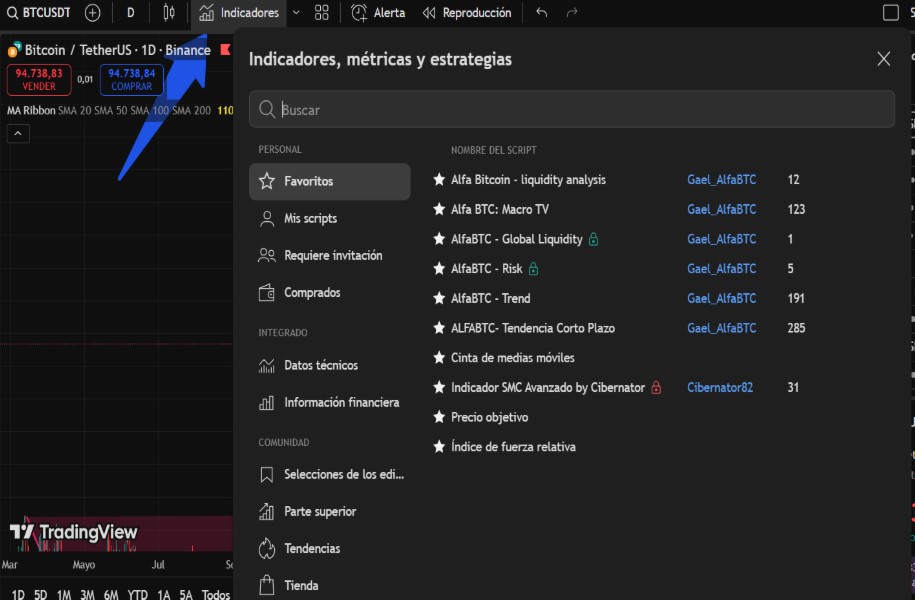 guia alfabitcoin trading view